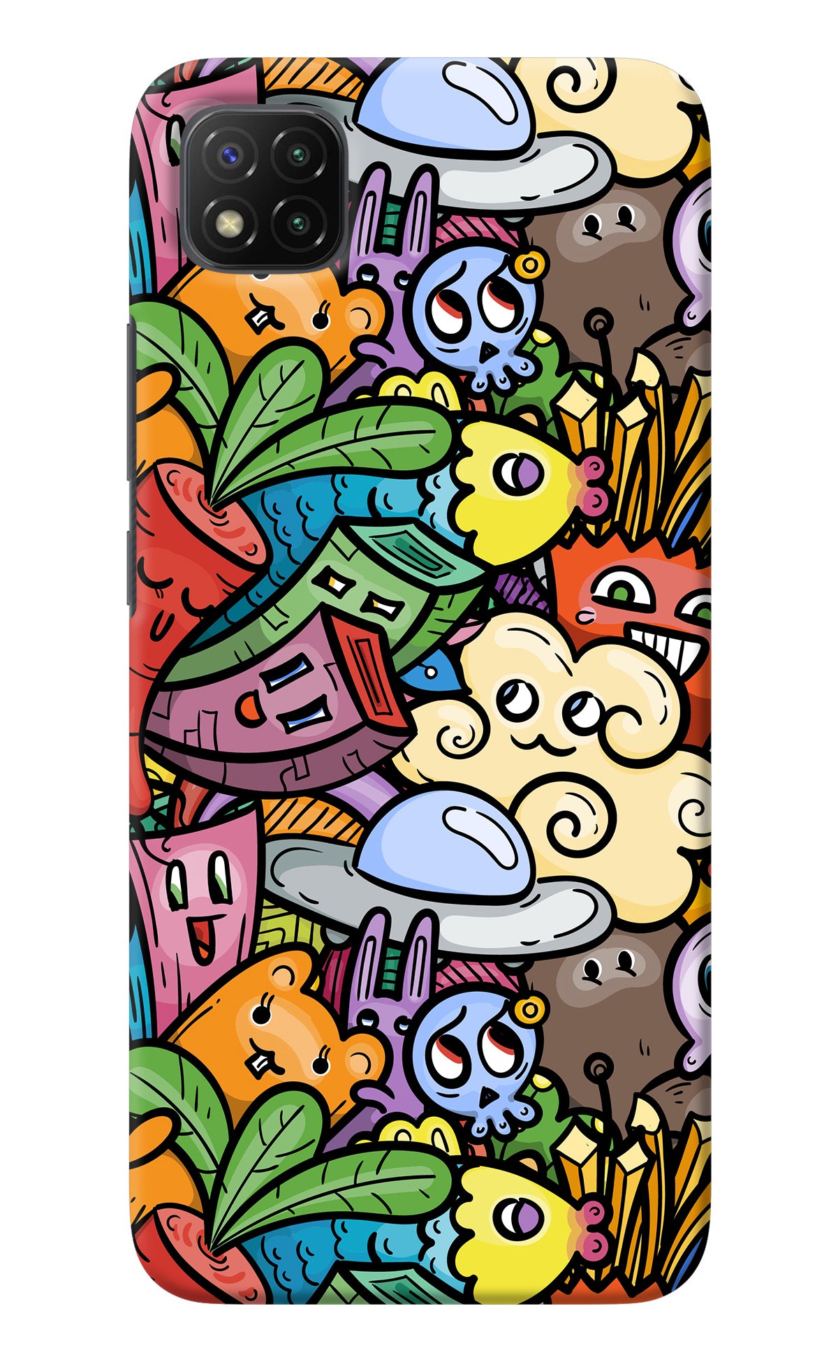 Veggie Doodle Poco C3 Back Cover