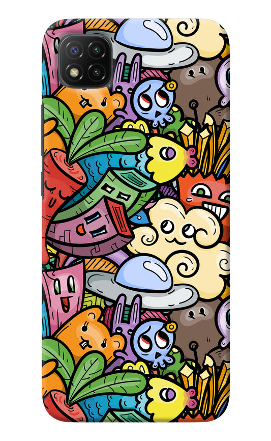 Veggie Doodle Poco C3 Back Cover