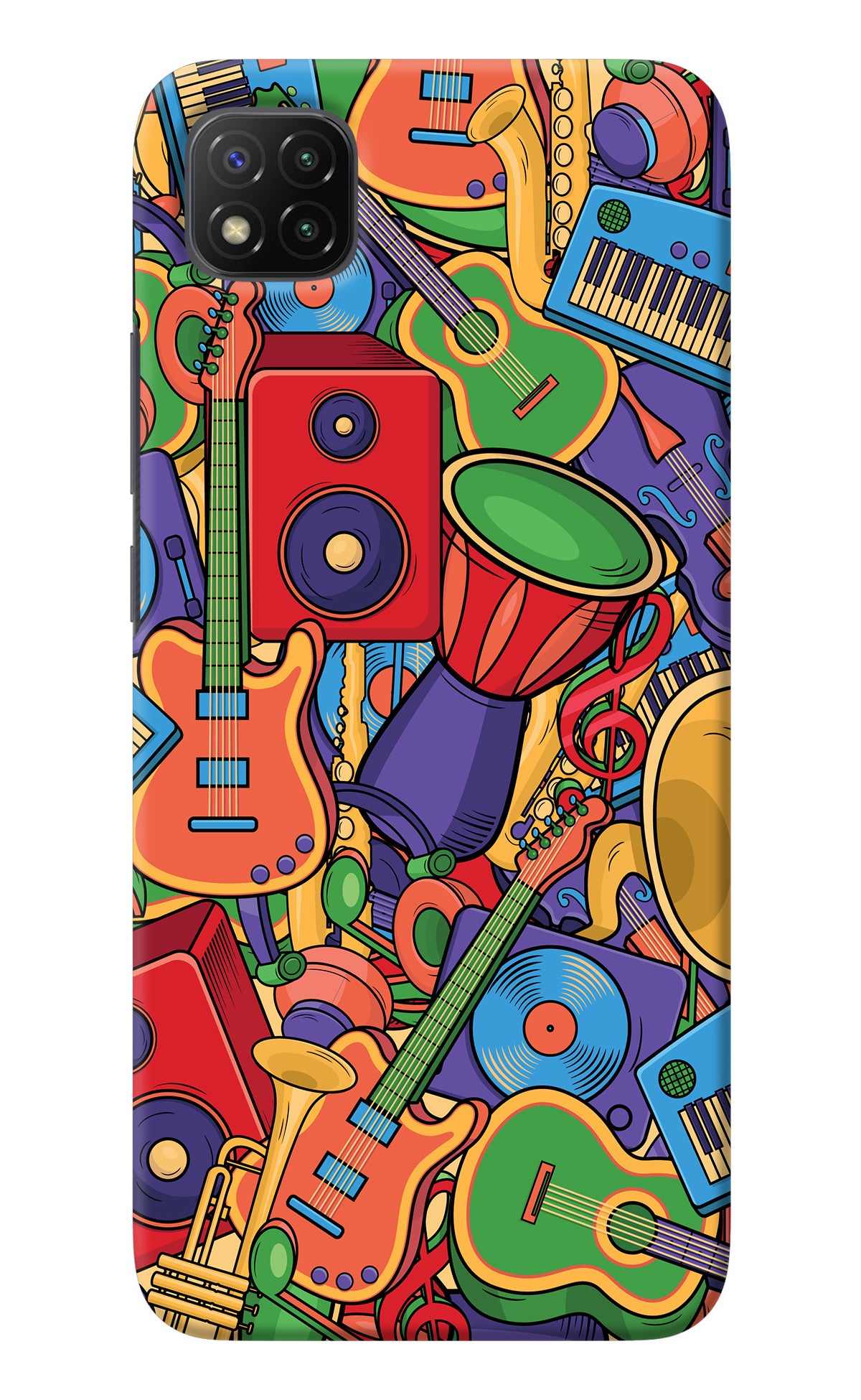 Music Instrument Doodle Poco C3 Back Cover