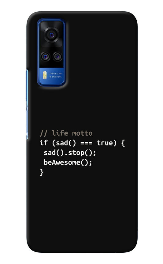 Life Motto Code Vivo Y51A/Y51 2020 Back Cover