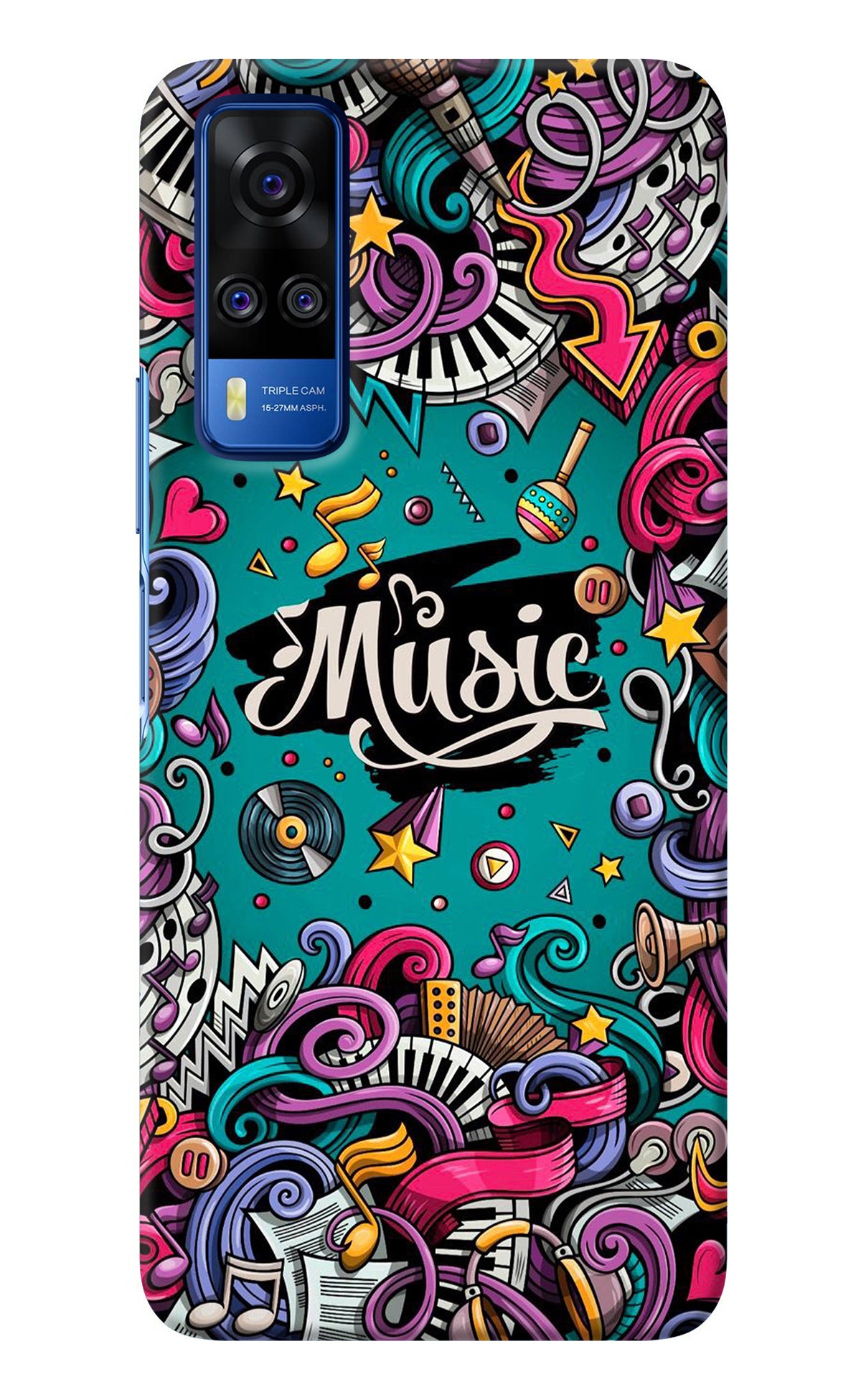 Music Graffiti Vivo Y51A/Y51 2020 Back Cover