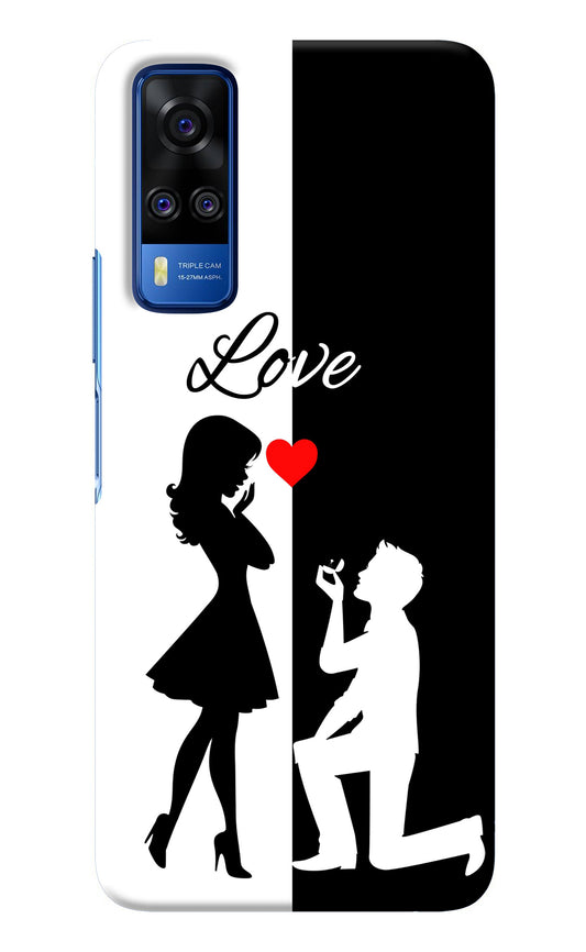 Love Propose Black And White Vivo Y51A/Y51 2020 Back Cover