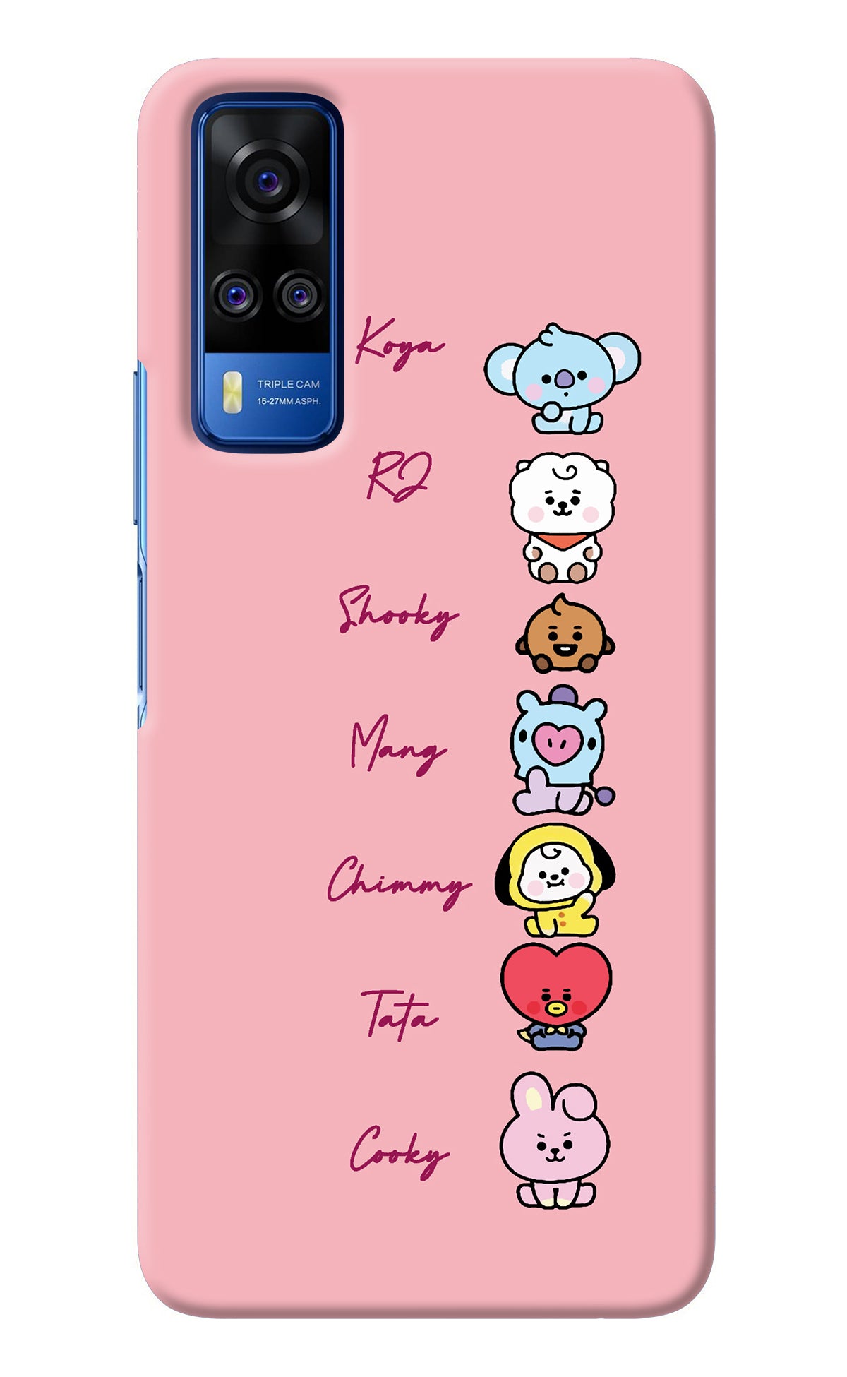 BTS names Vivo Y51A/Y51 2020 Back Cover