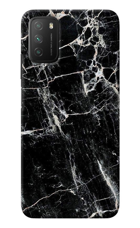 Black Marble Texture Poco M3 Back Cover