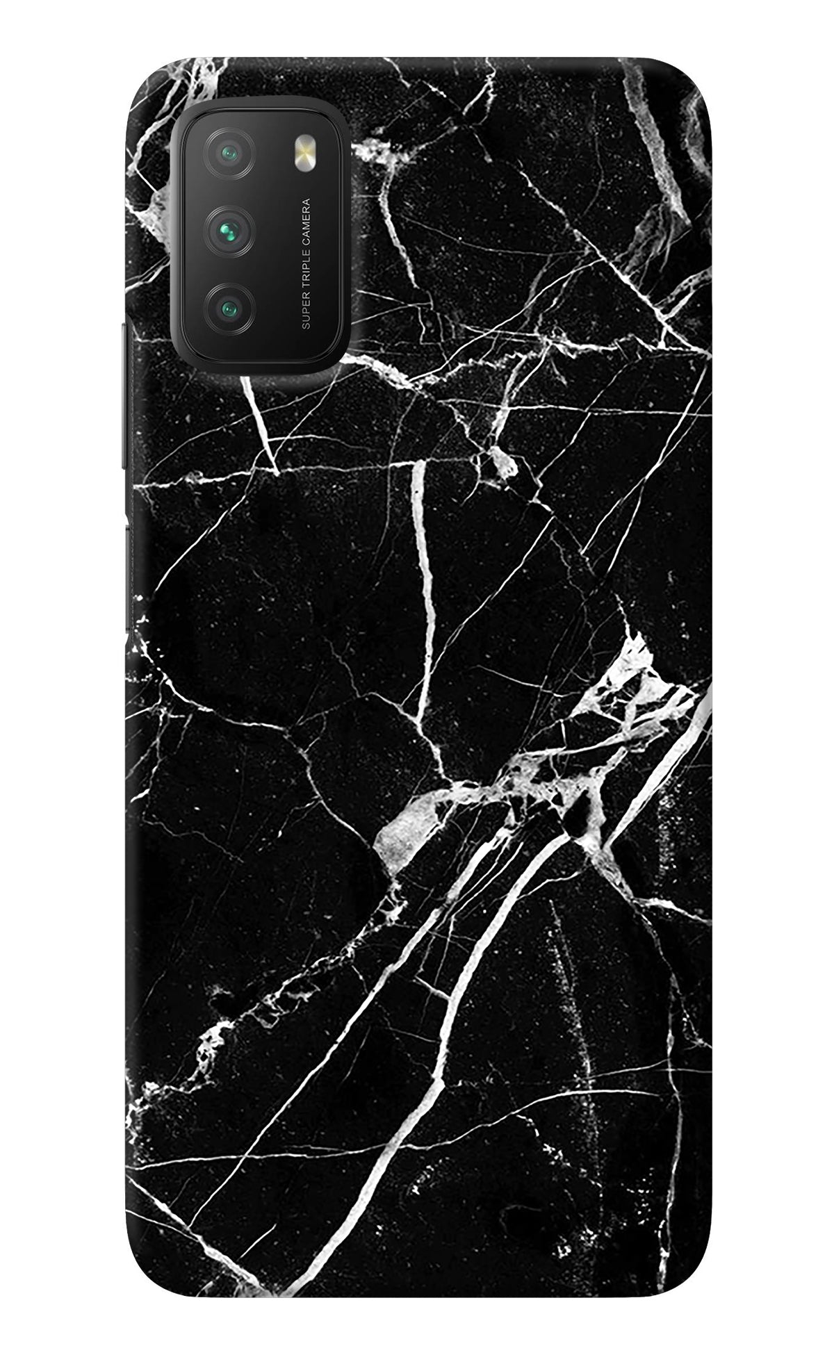 Black Marble Pattern Poco M3 Back Cover