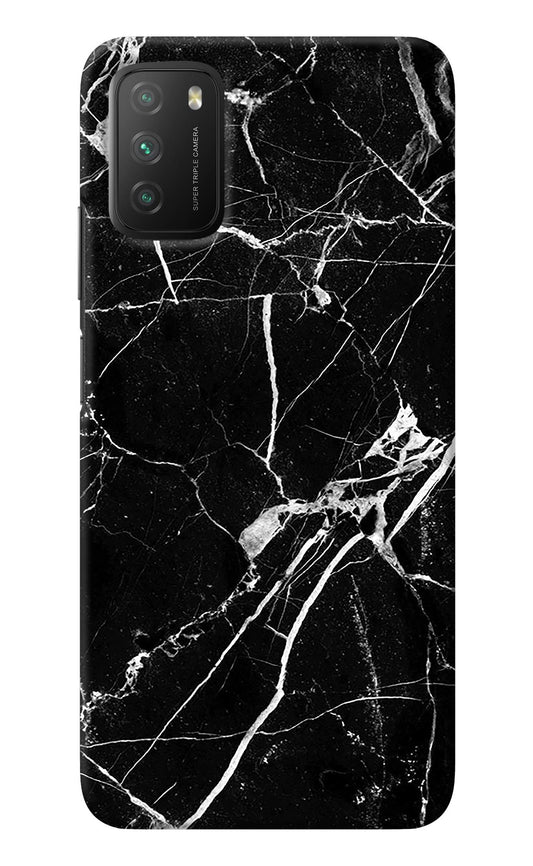 Black Marble Pattern Poco M3 Back Cover