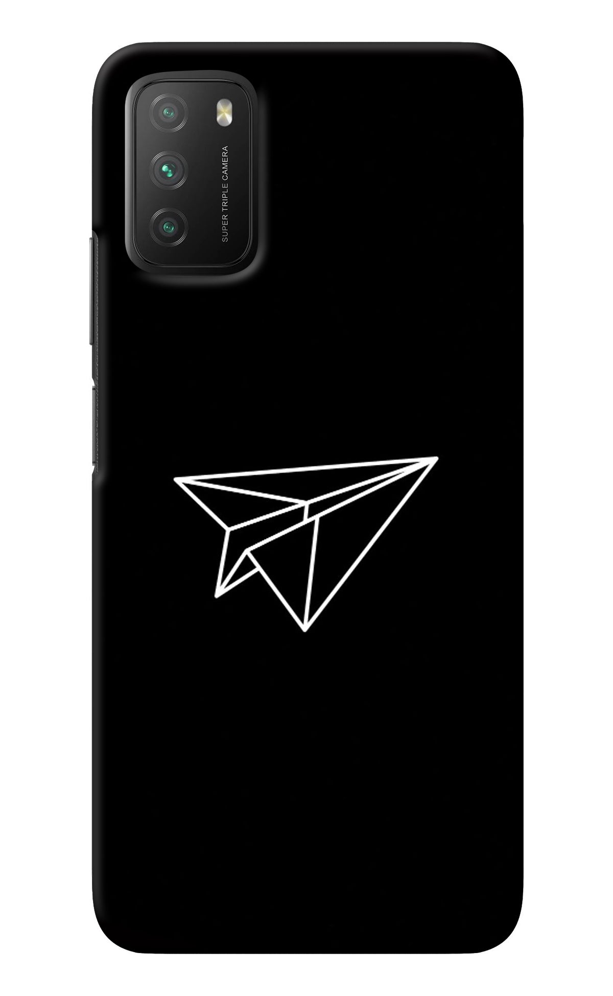 Paper Plane White Poco M3 Back Cover