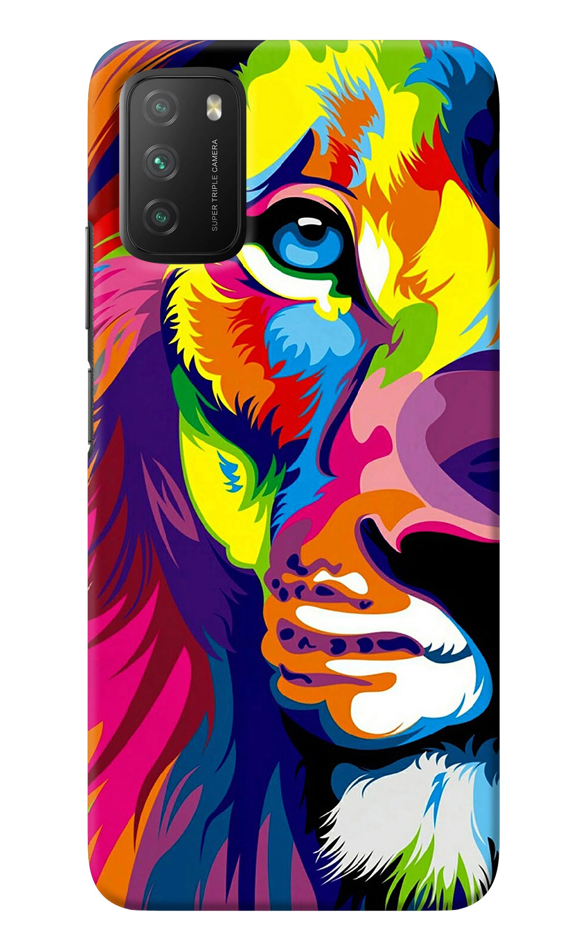 Lion Half Face Poco M3 Back Cover