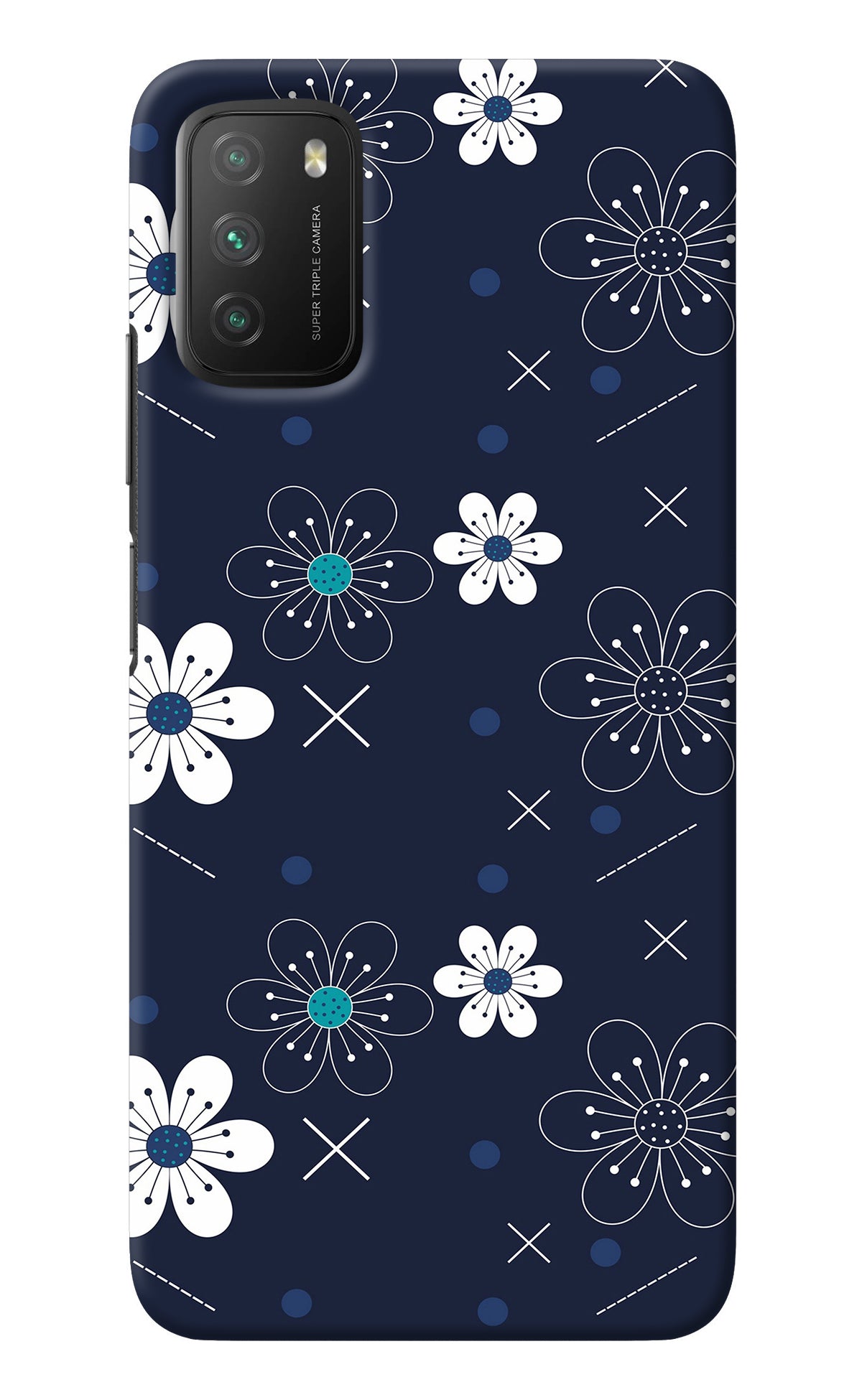 Flowers Poco M3 Back Cover