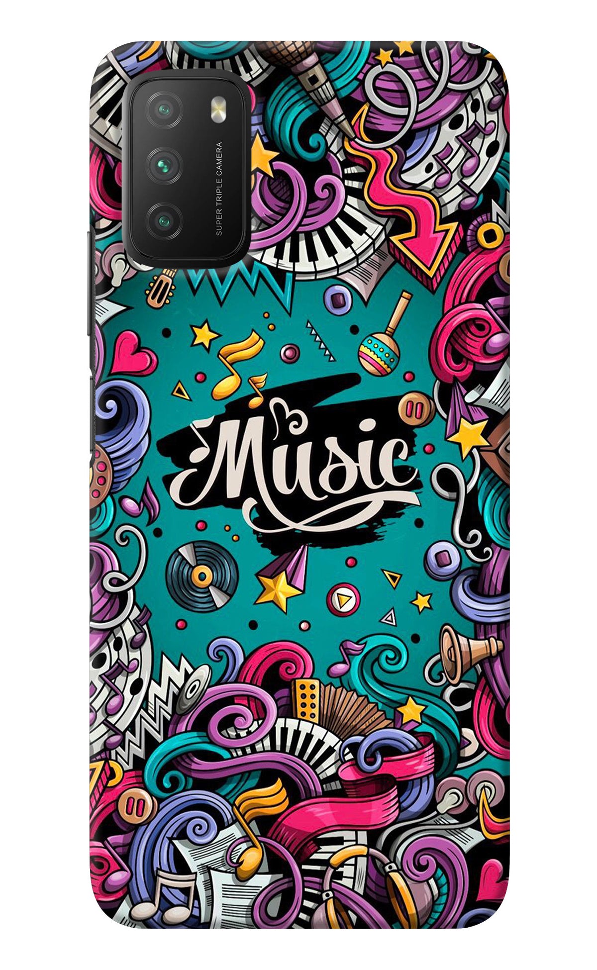 Music Graffiti Poco M3 Back Cover