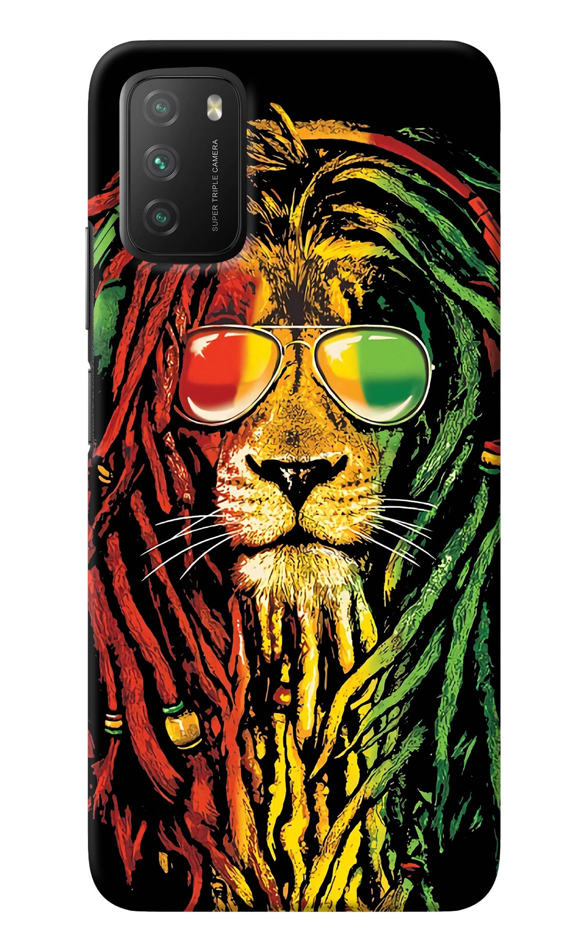 Rasta Lion Poco M3 Back Cover