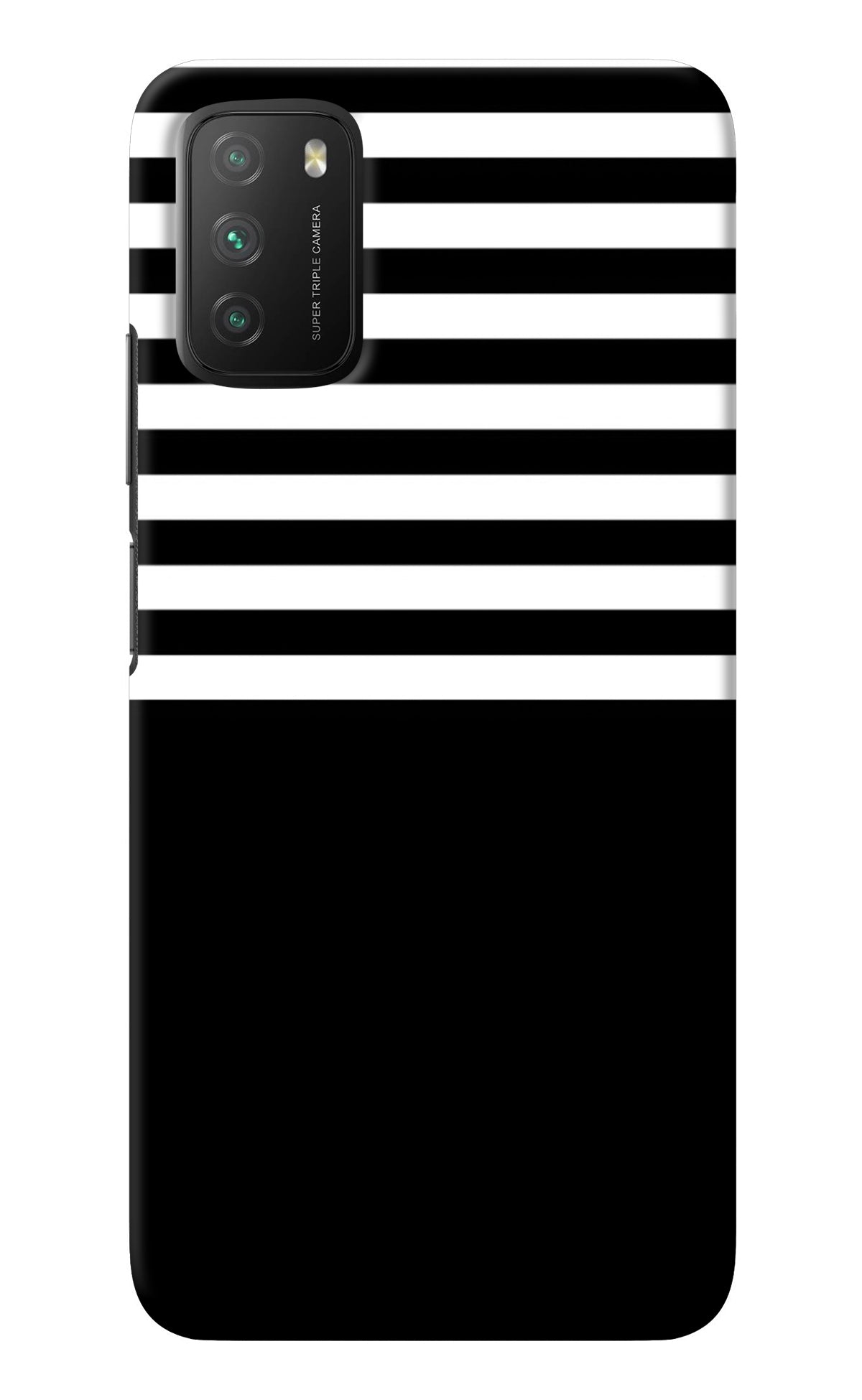 Black and White Print Poco M3 Back Cover