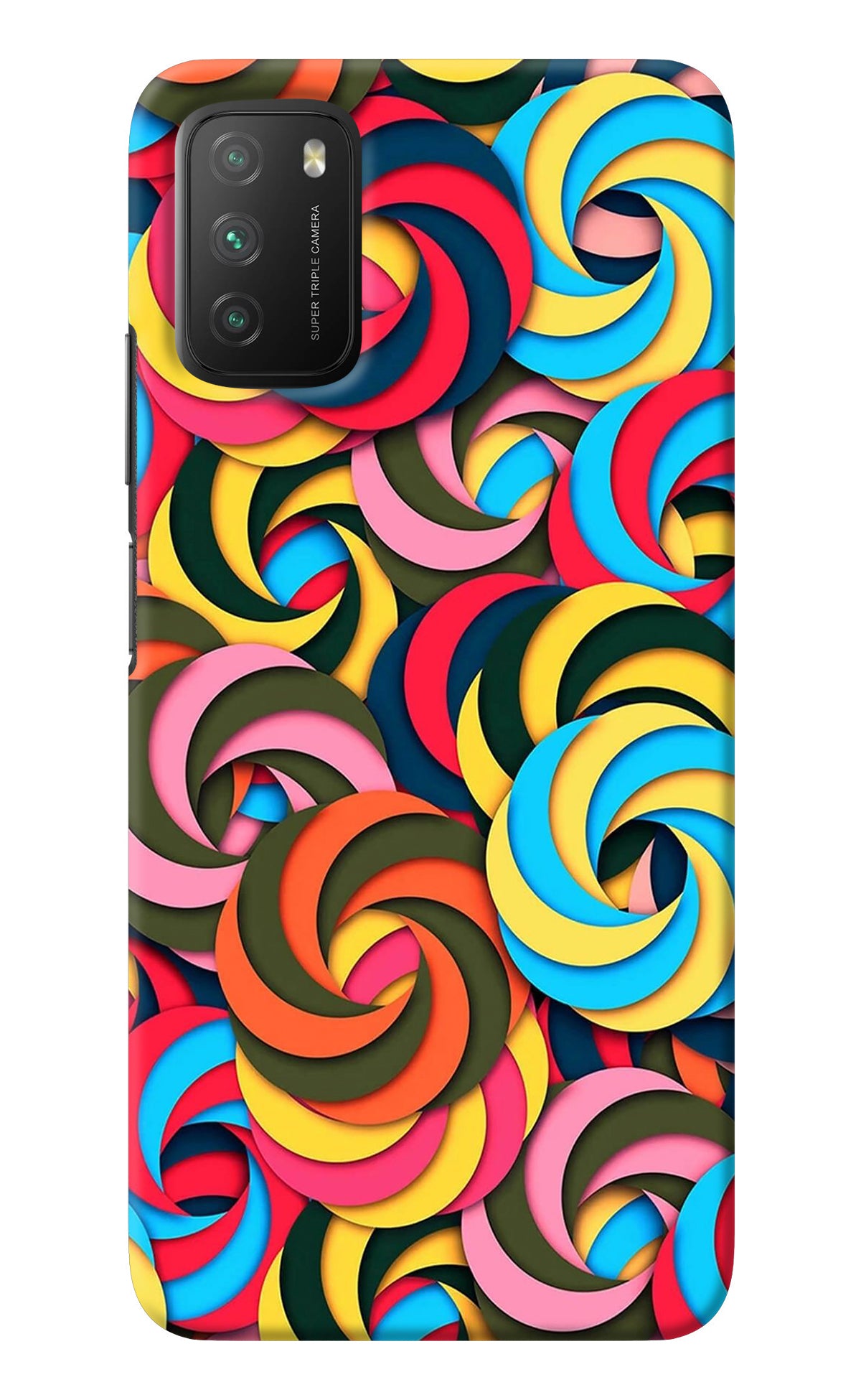 Spiral Pattern Poco M3 Back Cover