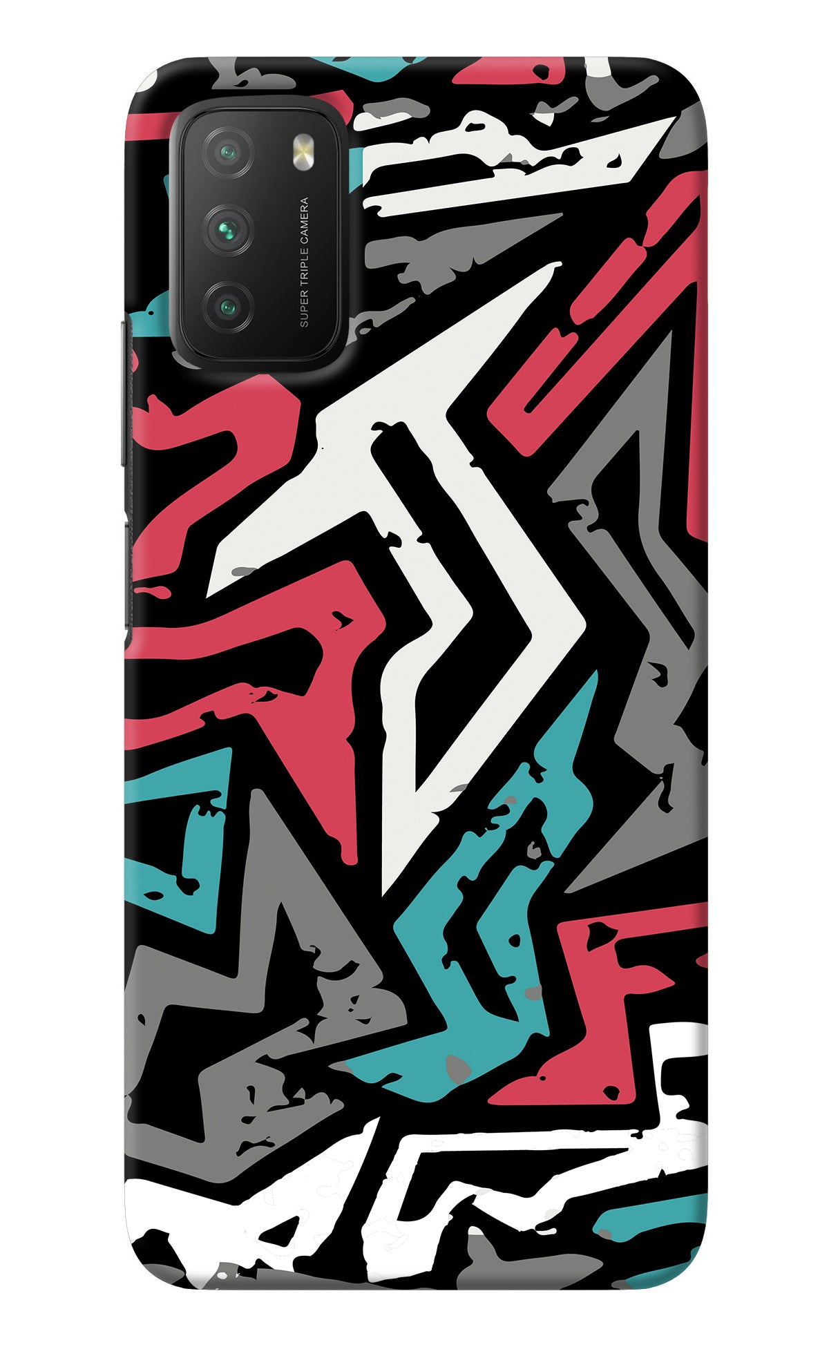 Geometric Graffiti Poco M3 Back Cover