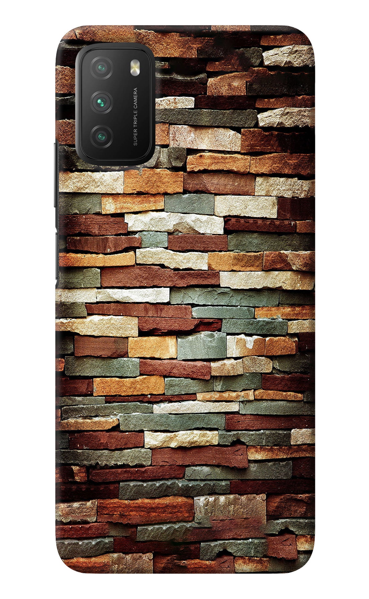 Bricks Pattern Poco M3 Back Cover