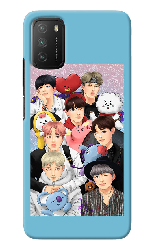 BTS with animals Poco M3 Back Cover