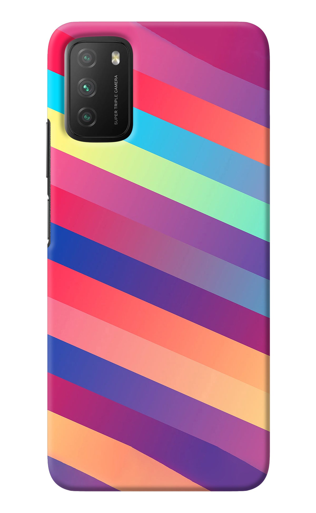 Stripes color Poco M3 Back Cover