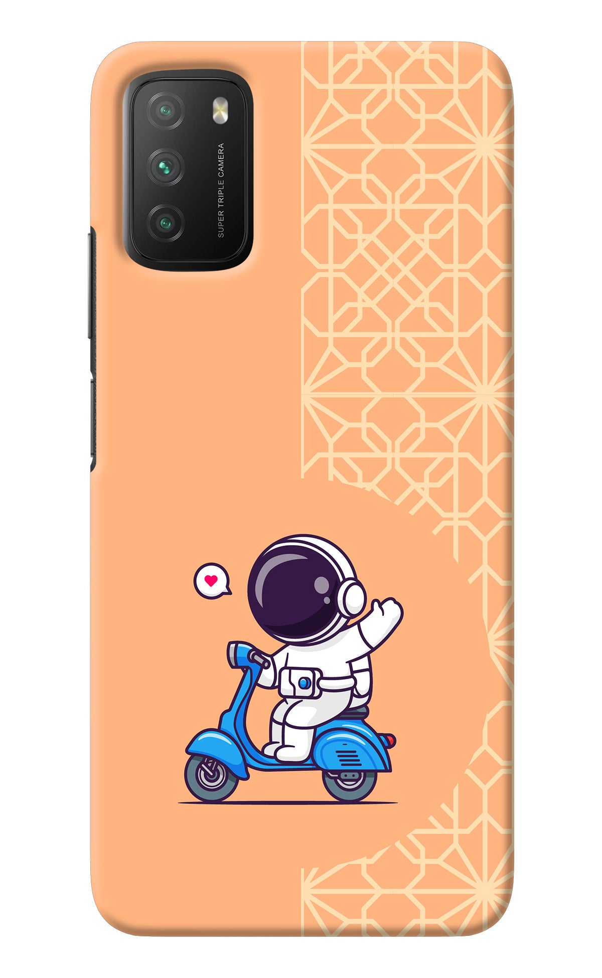 Cute Astronaut Riding Poco M3 Back Cover