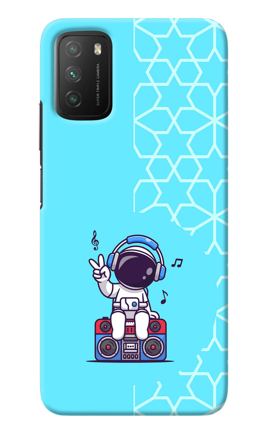 Cute Astronaut Chilling Poco M3 Back Cover