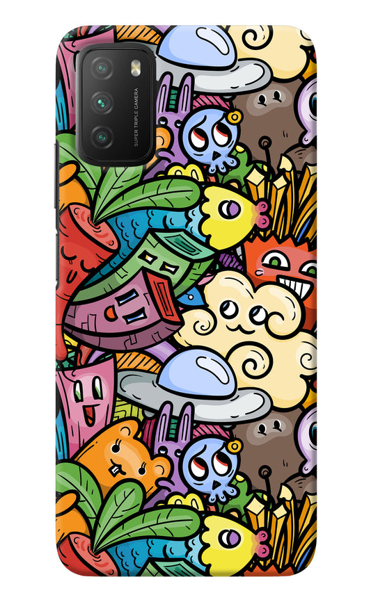 Veggie Doodle Poco M3 Back Cover