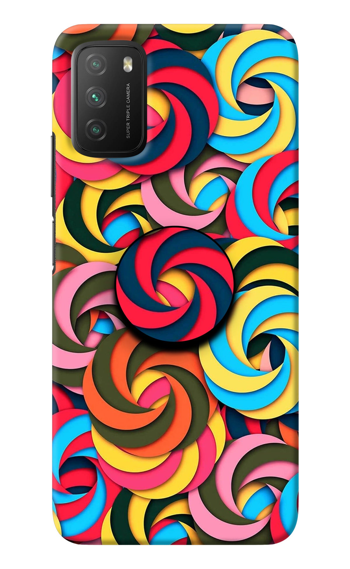 Spiral Pattern Poco M3 Pop Case