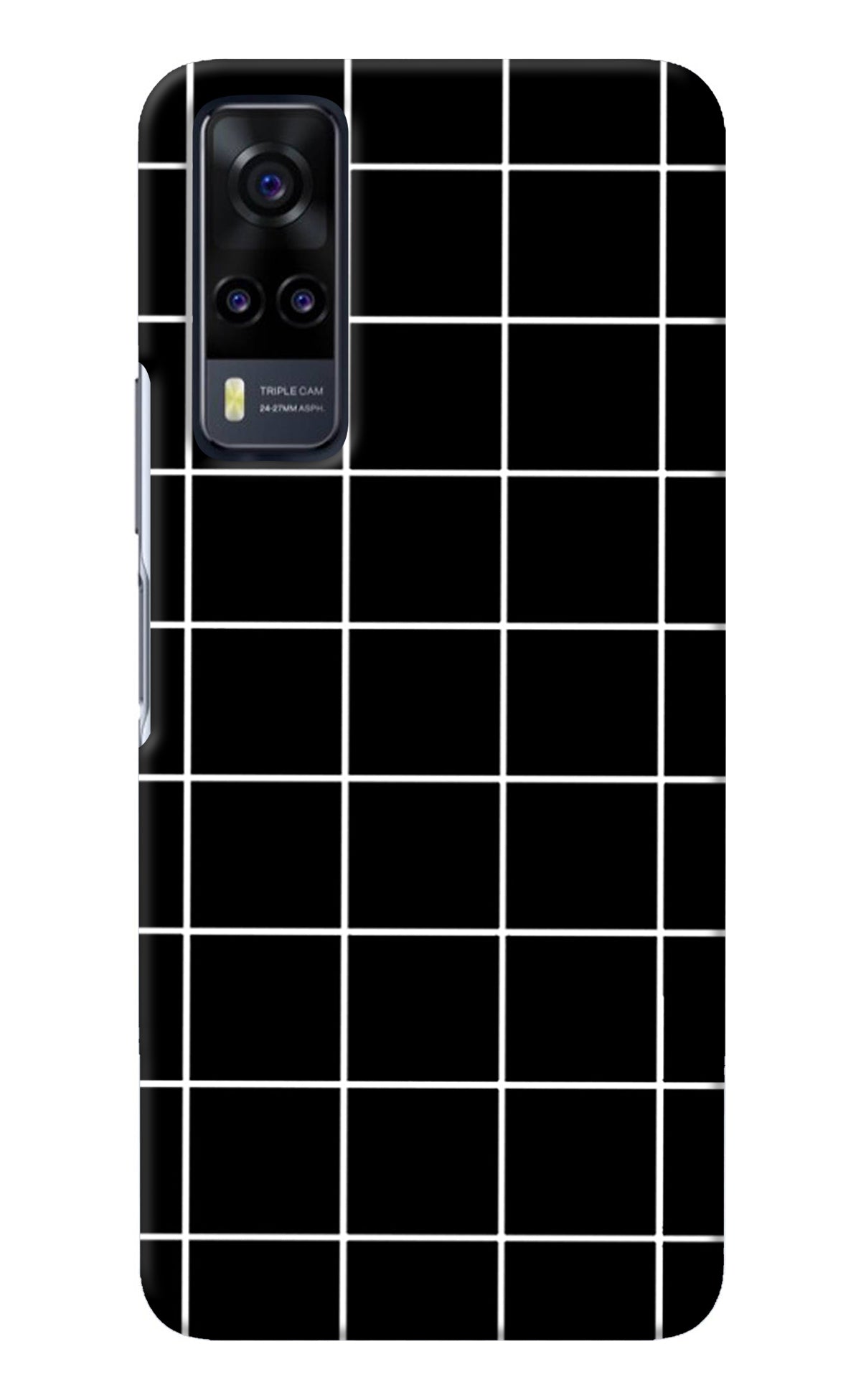 White Grid Vivo Y31 Back Cover