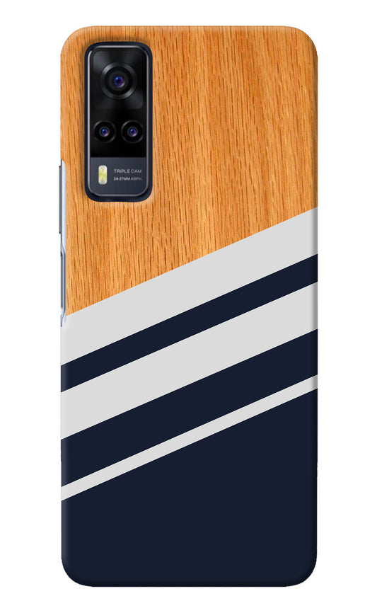 Blue and white wooden Vivo Y31 Back Cover