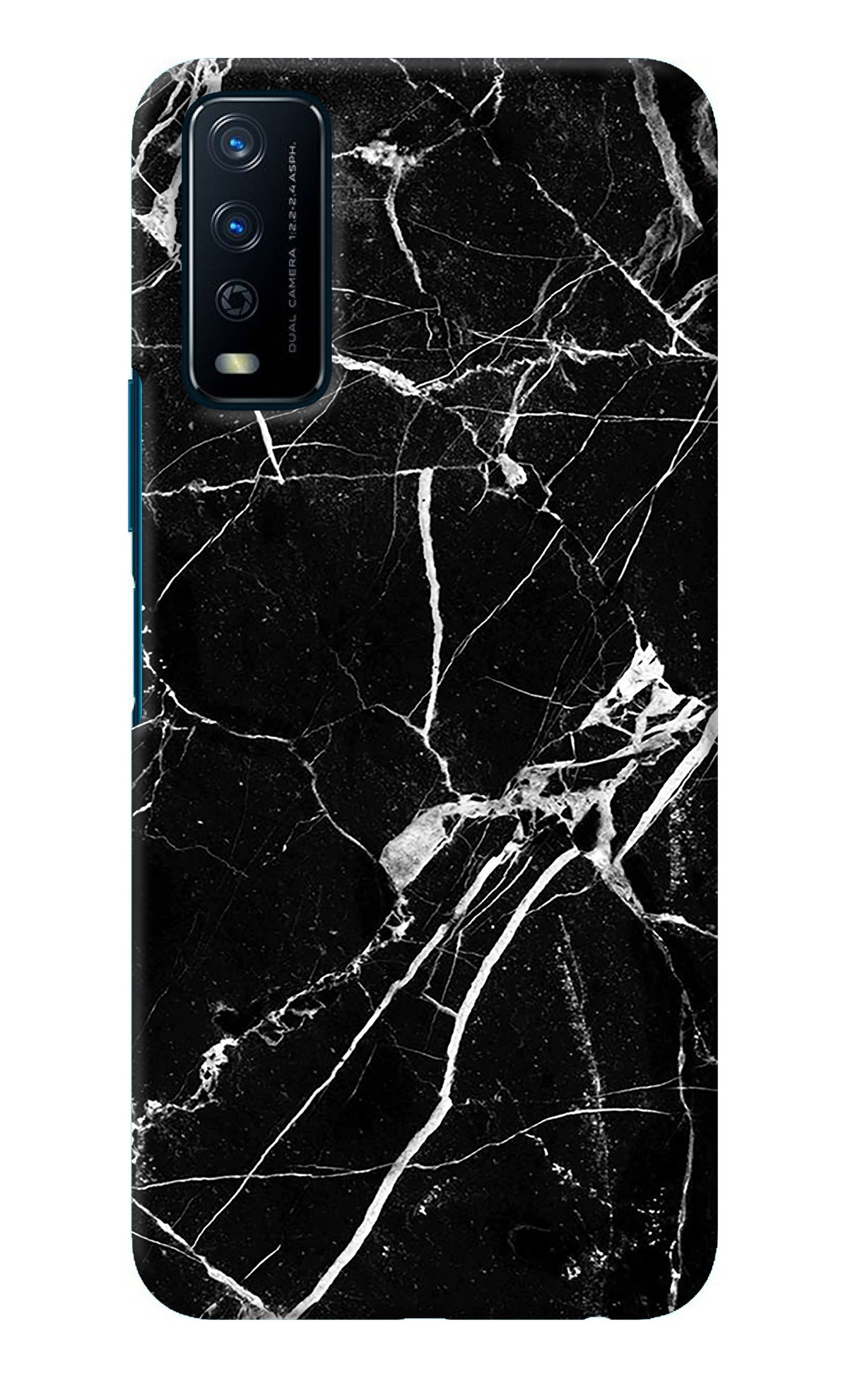 Black Marble Pattern Vivo Y12s Back Cover