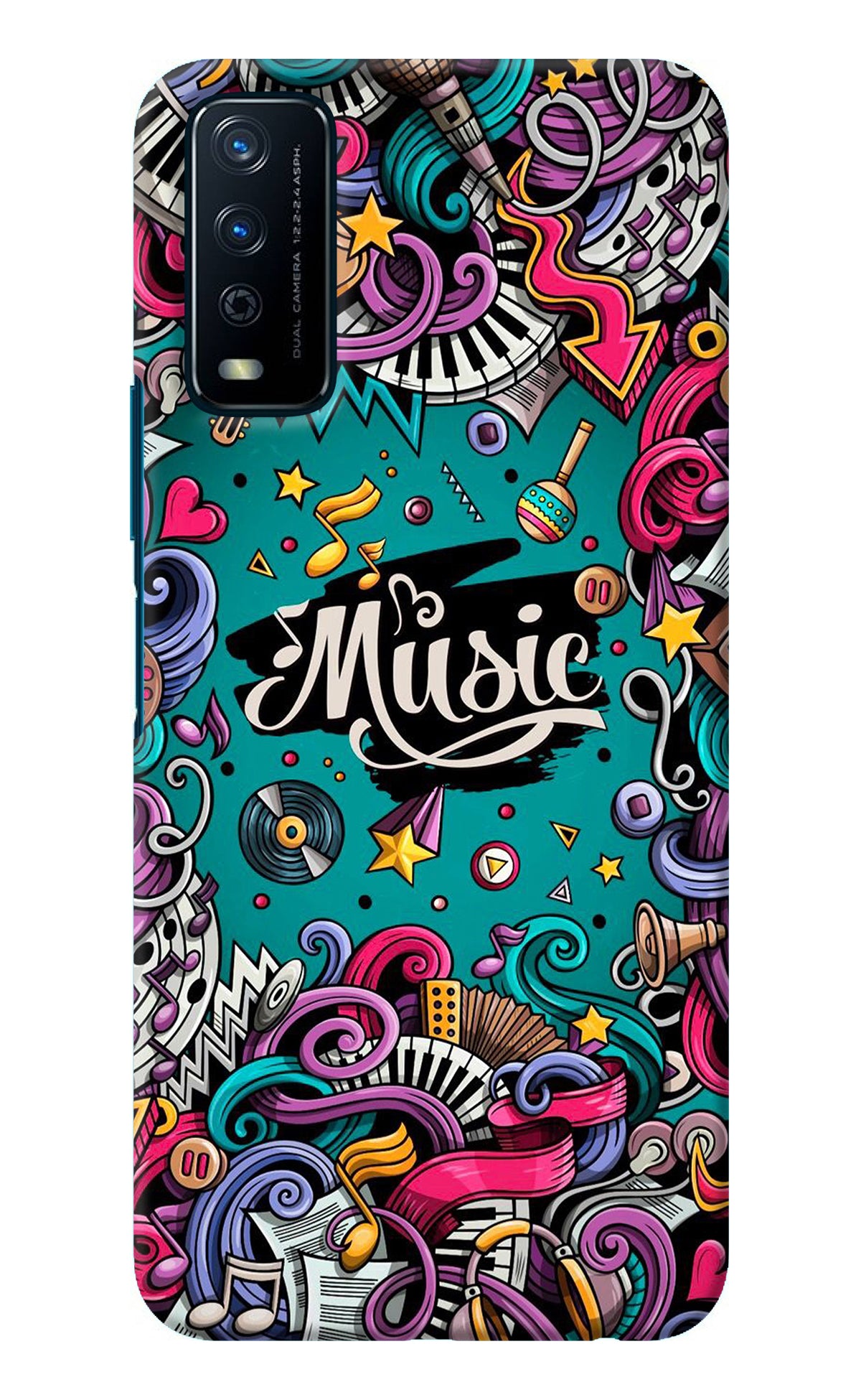 Music Graffiti Vivo Y12s Back Cover