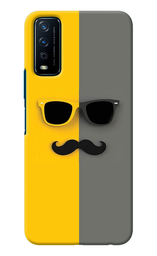 Sunglasses with Mustache Vivo Y12s Back Cover