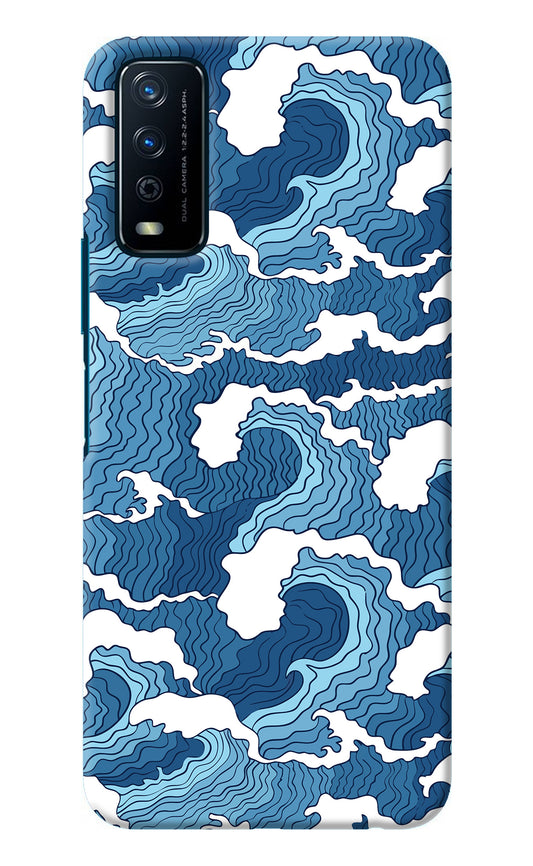 Blue Waves Vivo Y12s Back Cover
