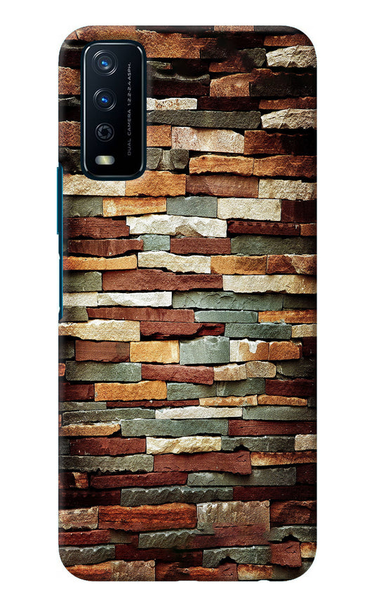 Bricks Pattern Vivo Y12s Back Cover