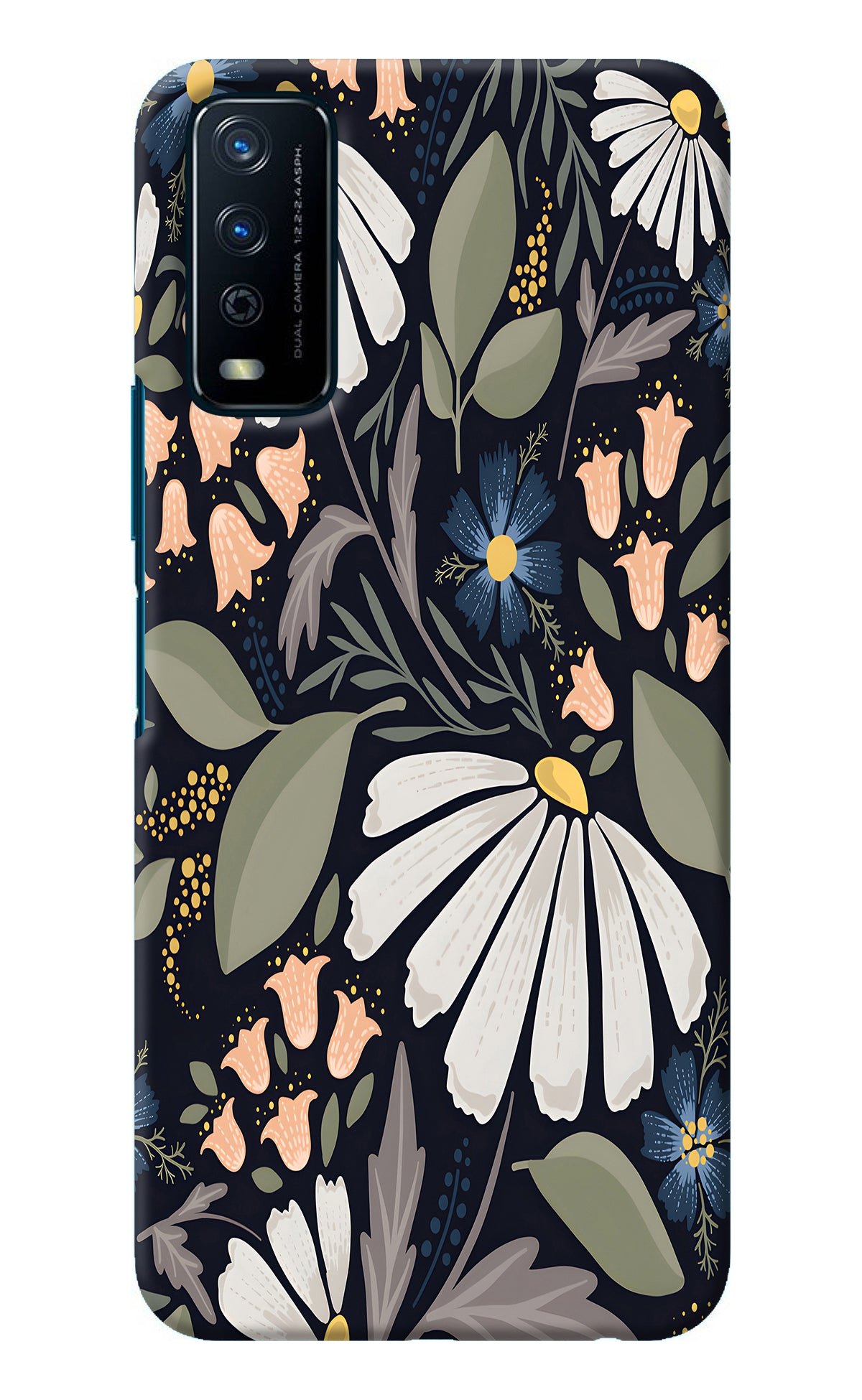 Flowers Art Vivo Y12s Back Cover