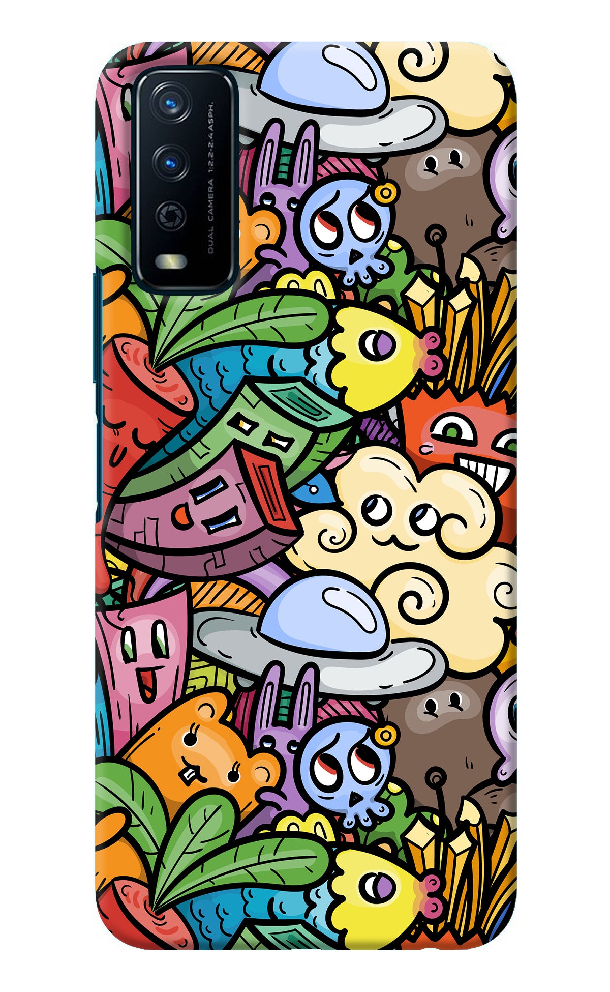 Veggie Doodle Vivo Y12s Back Cover