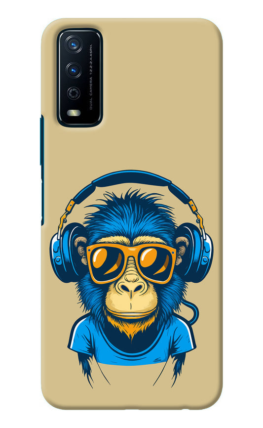 Monkey Headphone Vivo Y12s Back Cover