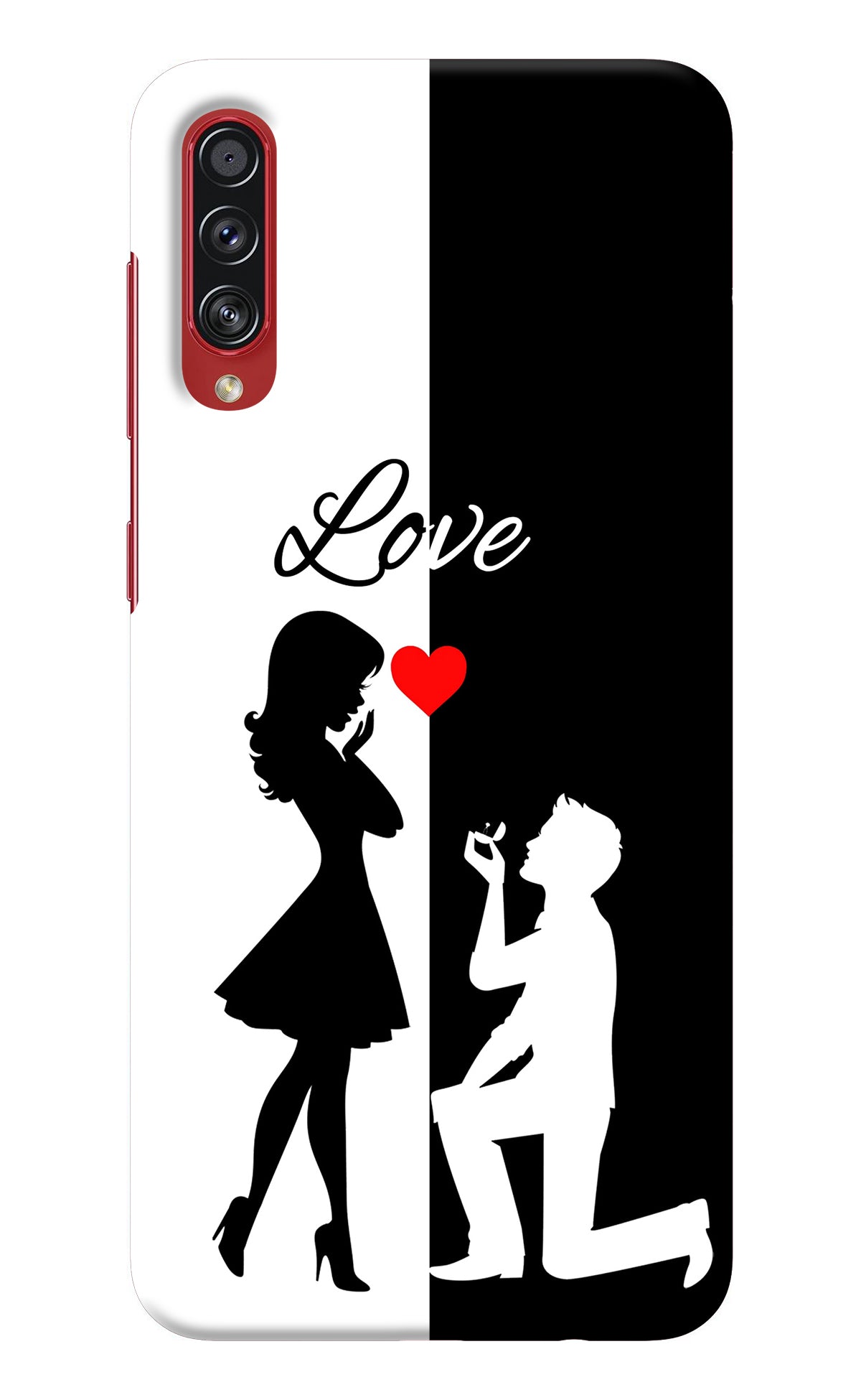 Love Propose Black And White Samsung A70s Back Cover