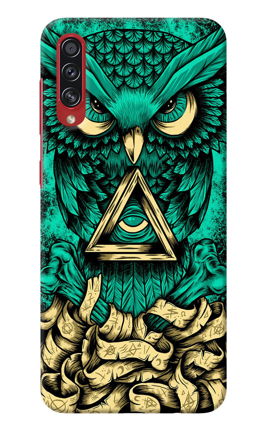 Green Owl Samsung A70s Back Cover