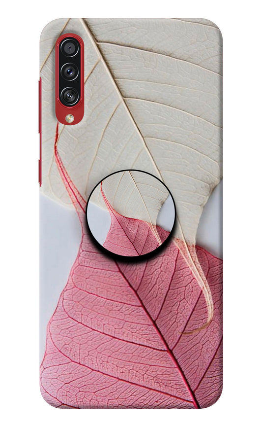 White Pink Leaf Samsung A70s Pop Case