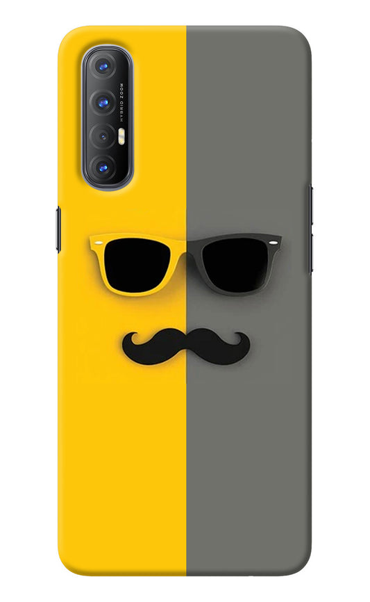 Sunglasses with Mustache Oppo Reno3 Pro Back Cover