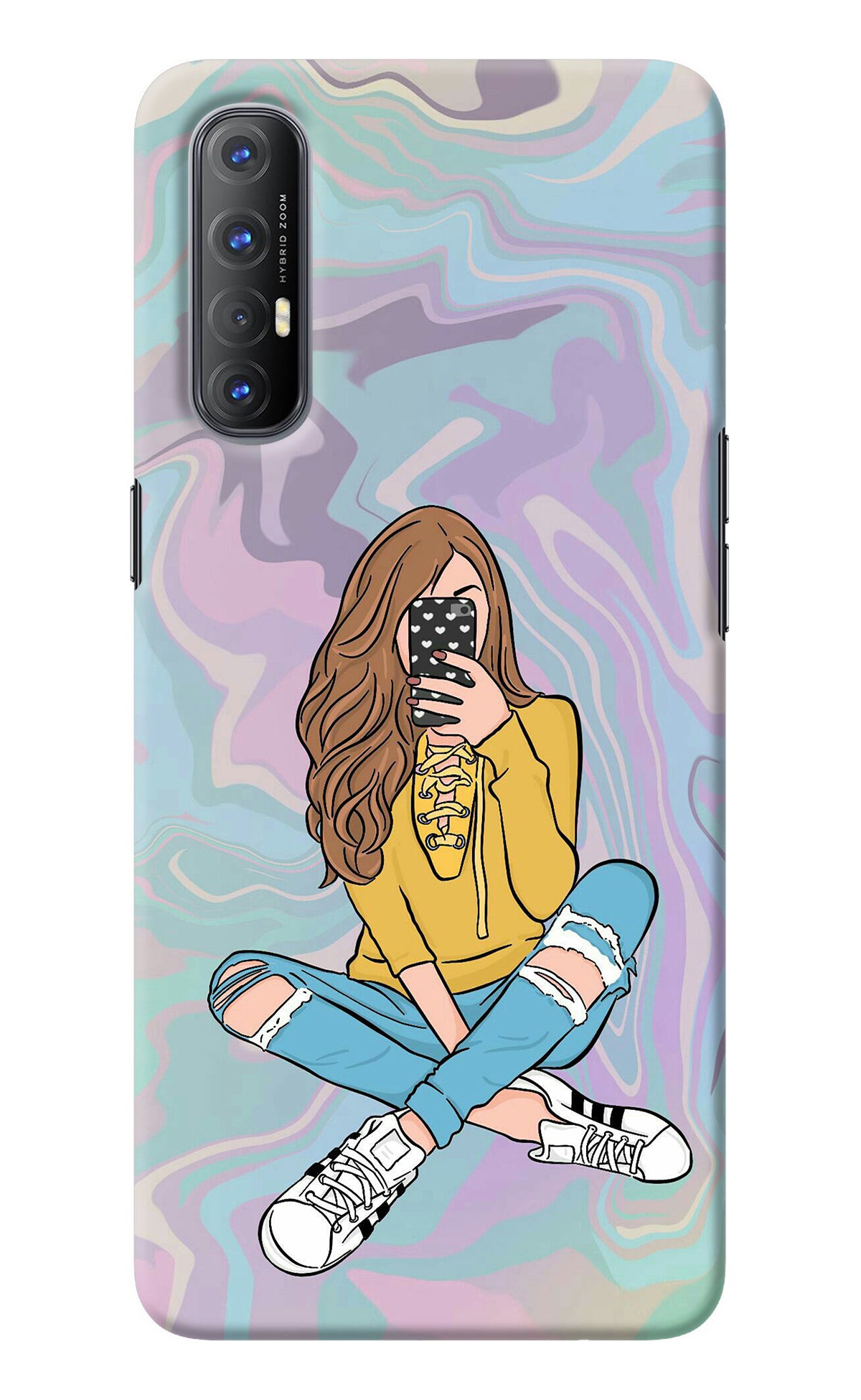 Selfie Girl Oppo Reno3 Pro Back Cover