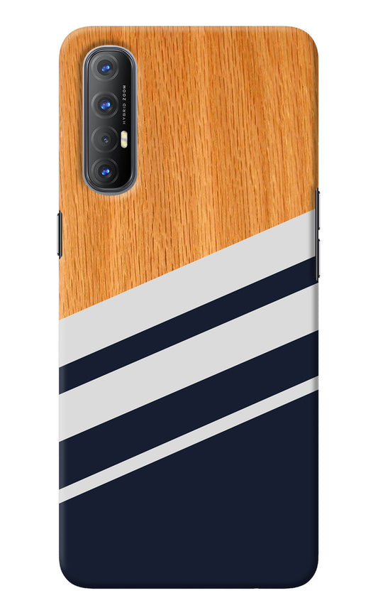Blue and white wooden Oppo Reno3 Pro Back Cover