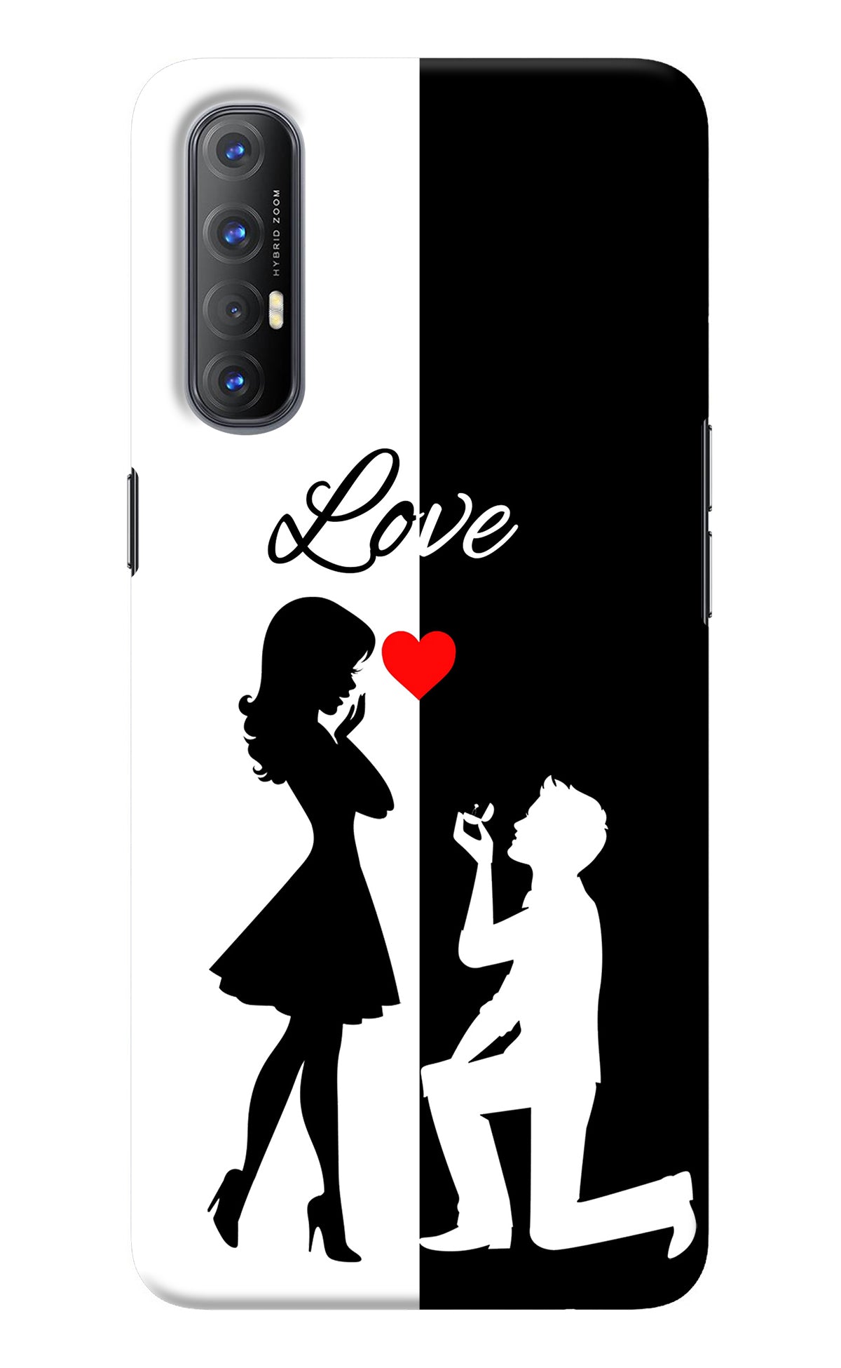 Love Propose Black And White Oppo Reno3 Pro Back Cover