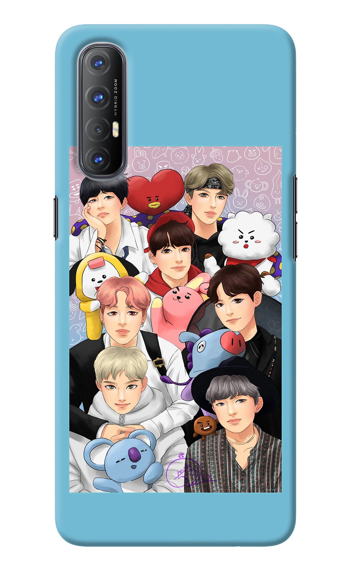 BTS with animals Oppo Reno3 Pro Back Cover