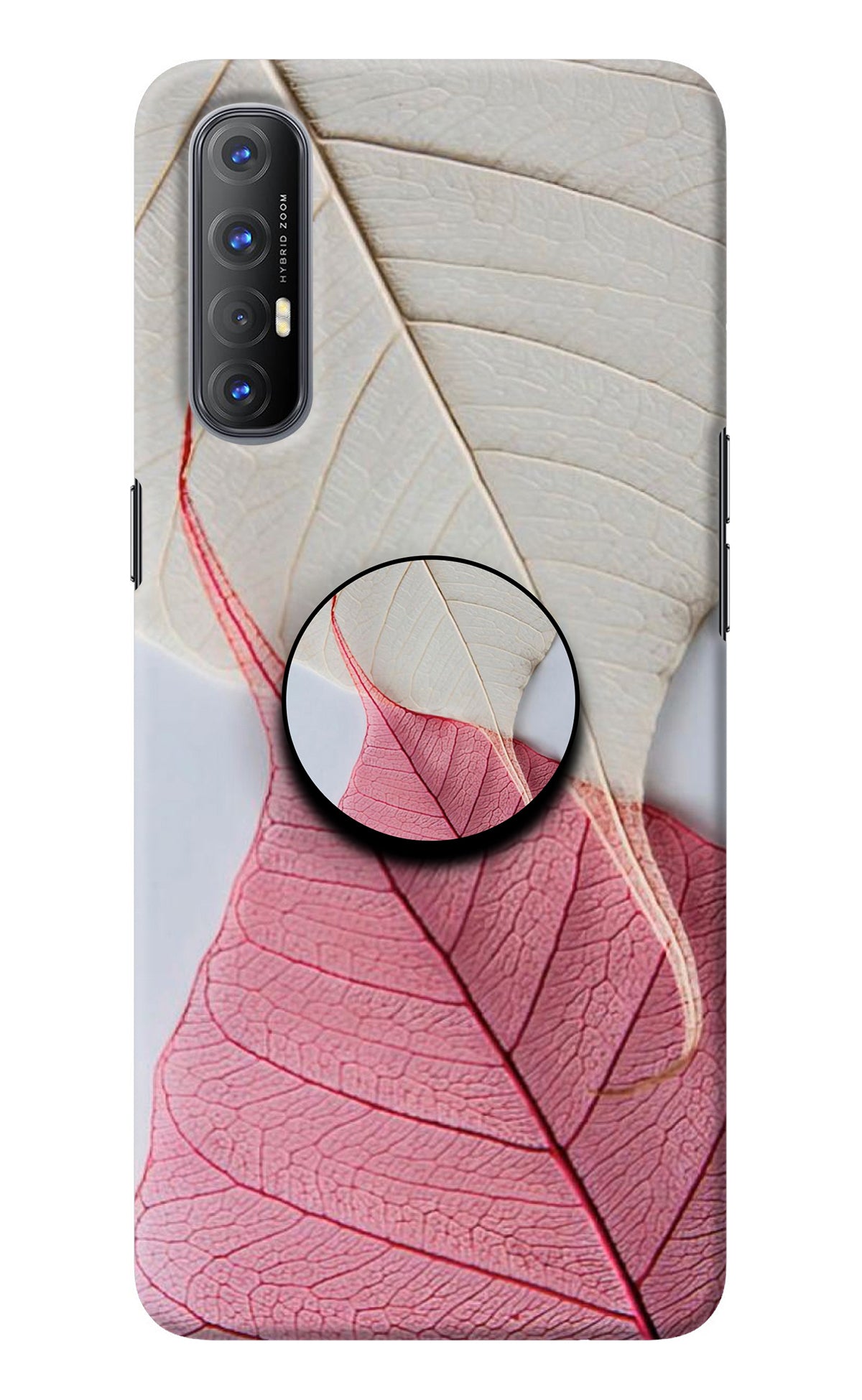 White Pink Leaf Oppo Reno3 Pro Pop Case