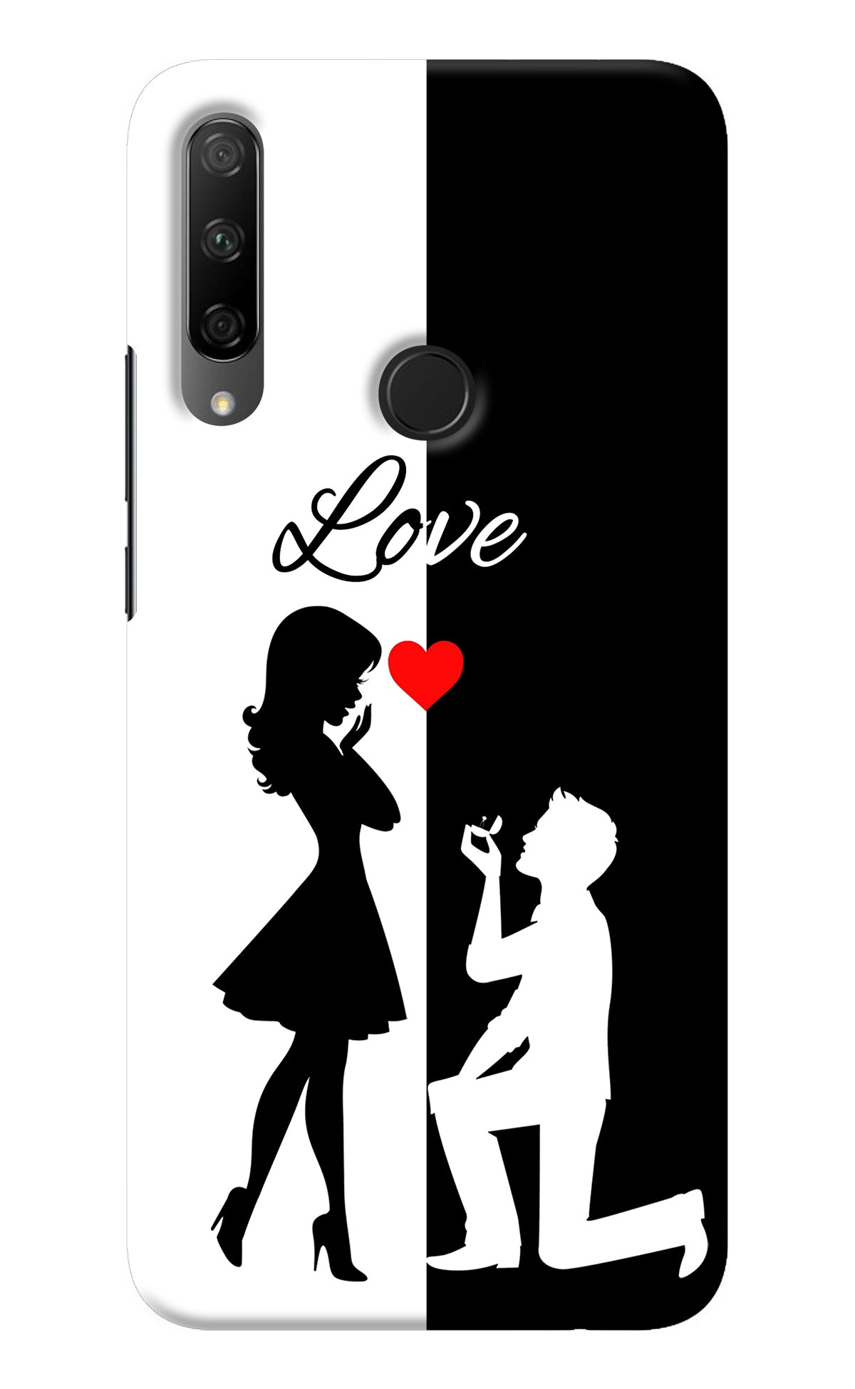 Love Propose Black And White Honor 9X Back Cover