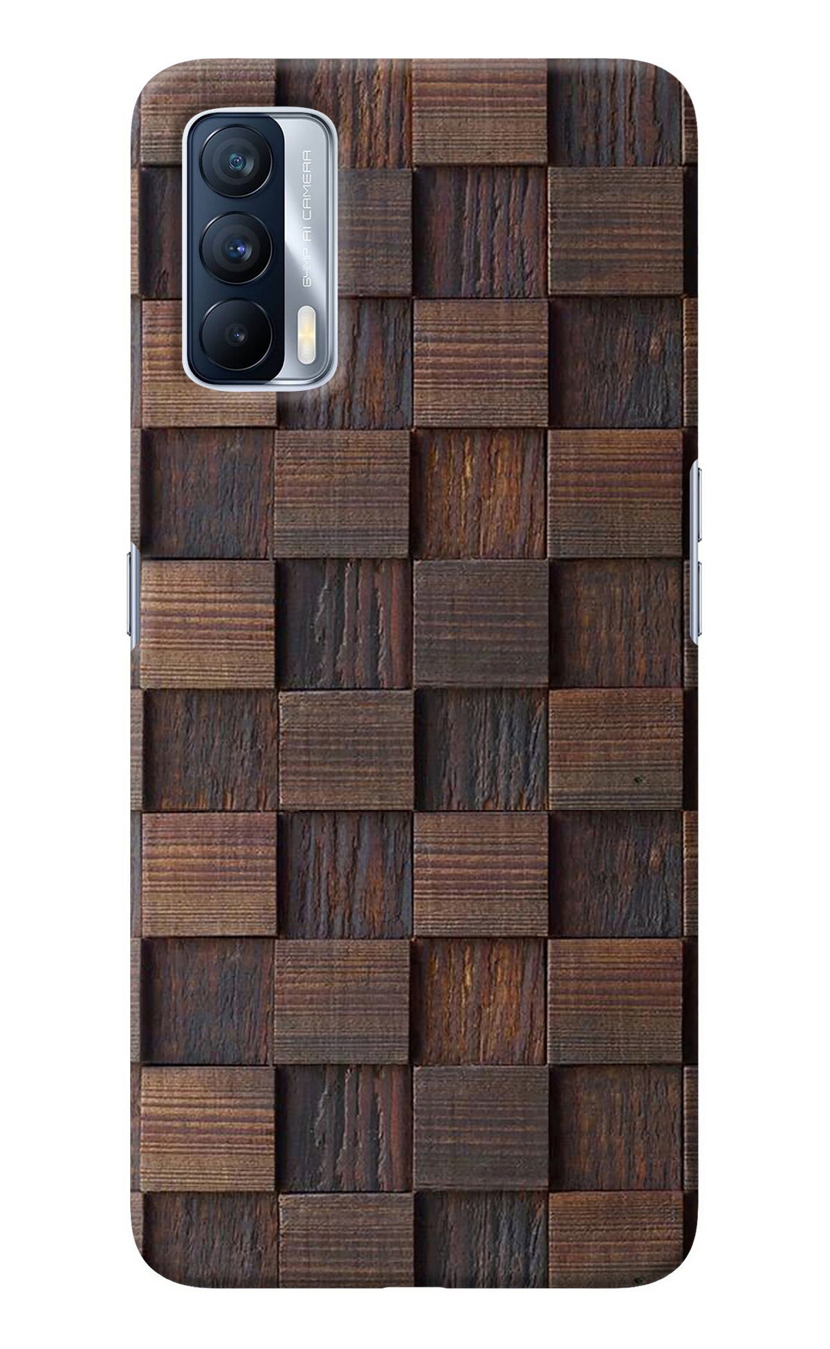 Wooden Cube Design Realme X7 Back Cover