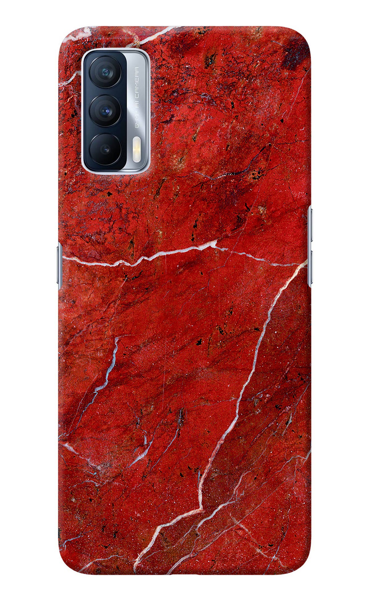 Red Marble Design Realme X7 Back Cover