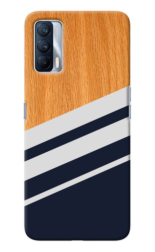 Blue and white wooden Realme X7 Back Cover