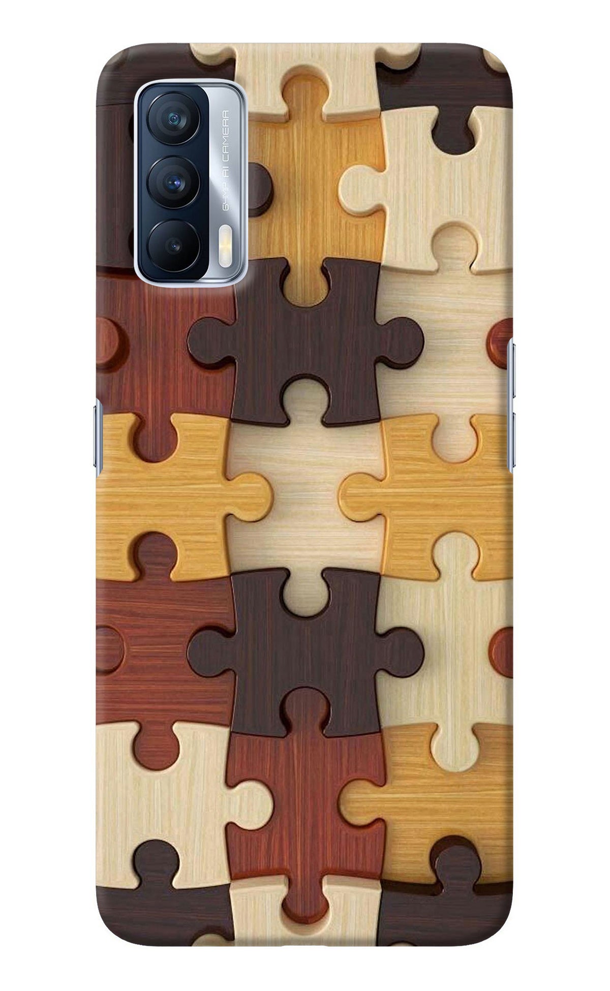 Wooden Puzzle Realme X7 Back Cover