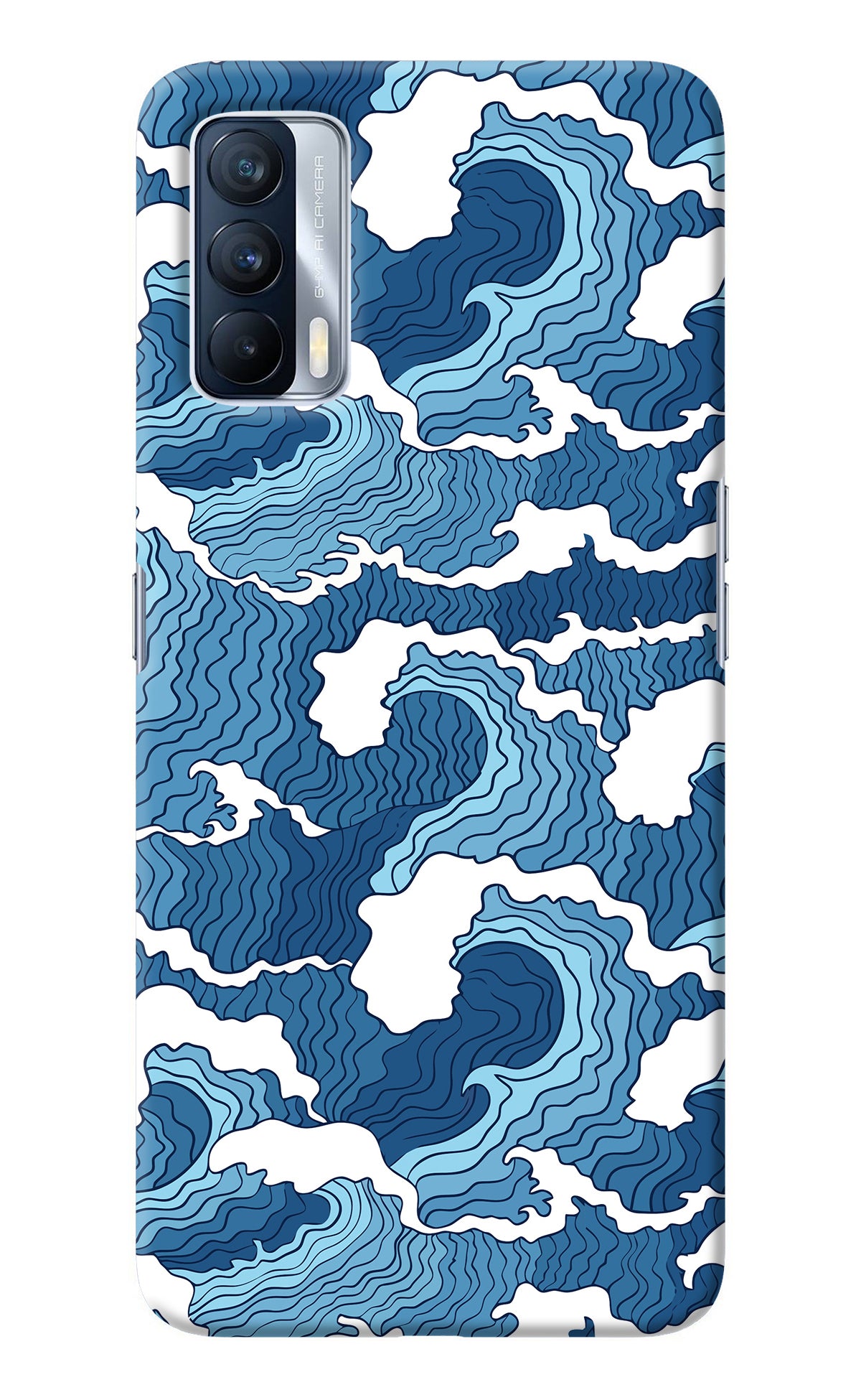 Blue Waves Realme X7 Back Cover